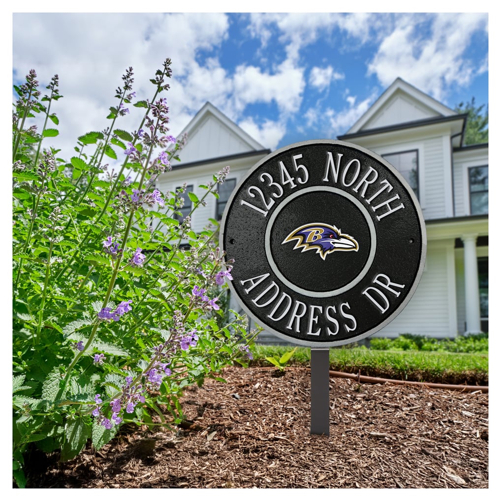 Baltimore Ravens 9" Round Personalized Logo Address Plaque Sign