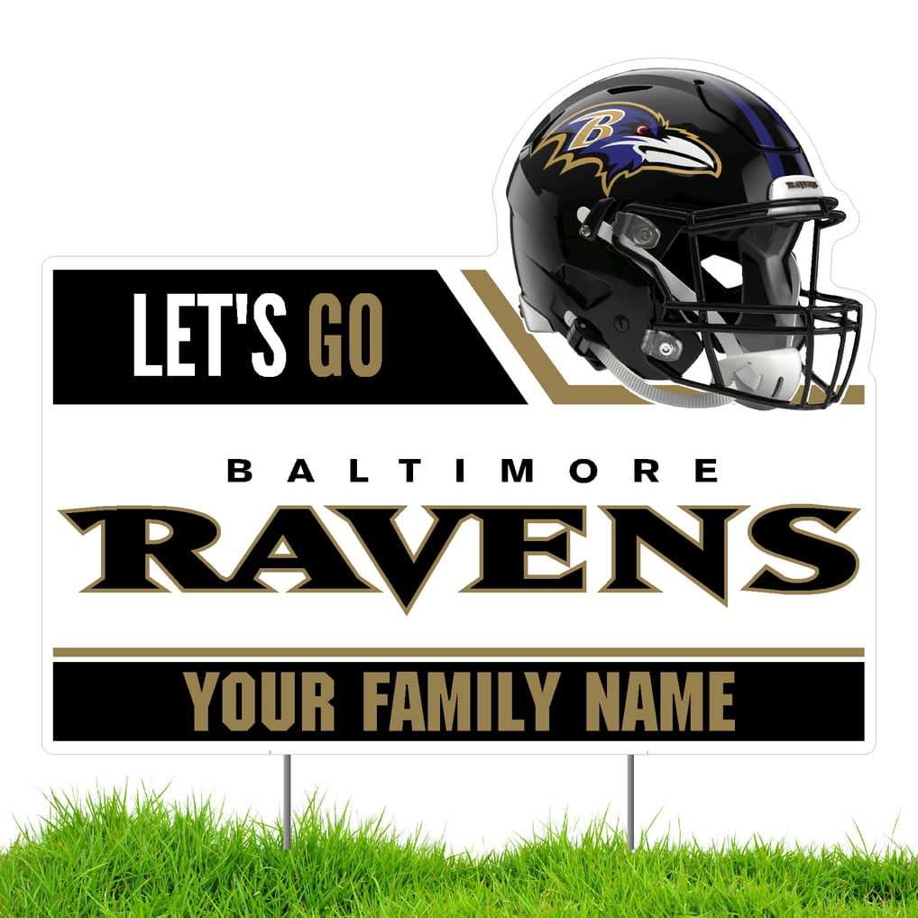 Baltimore Ravens Let's Go Personalized Lawn Sign
