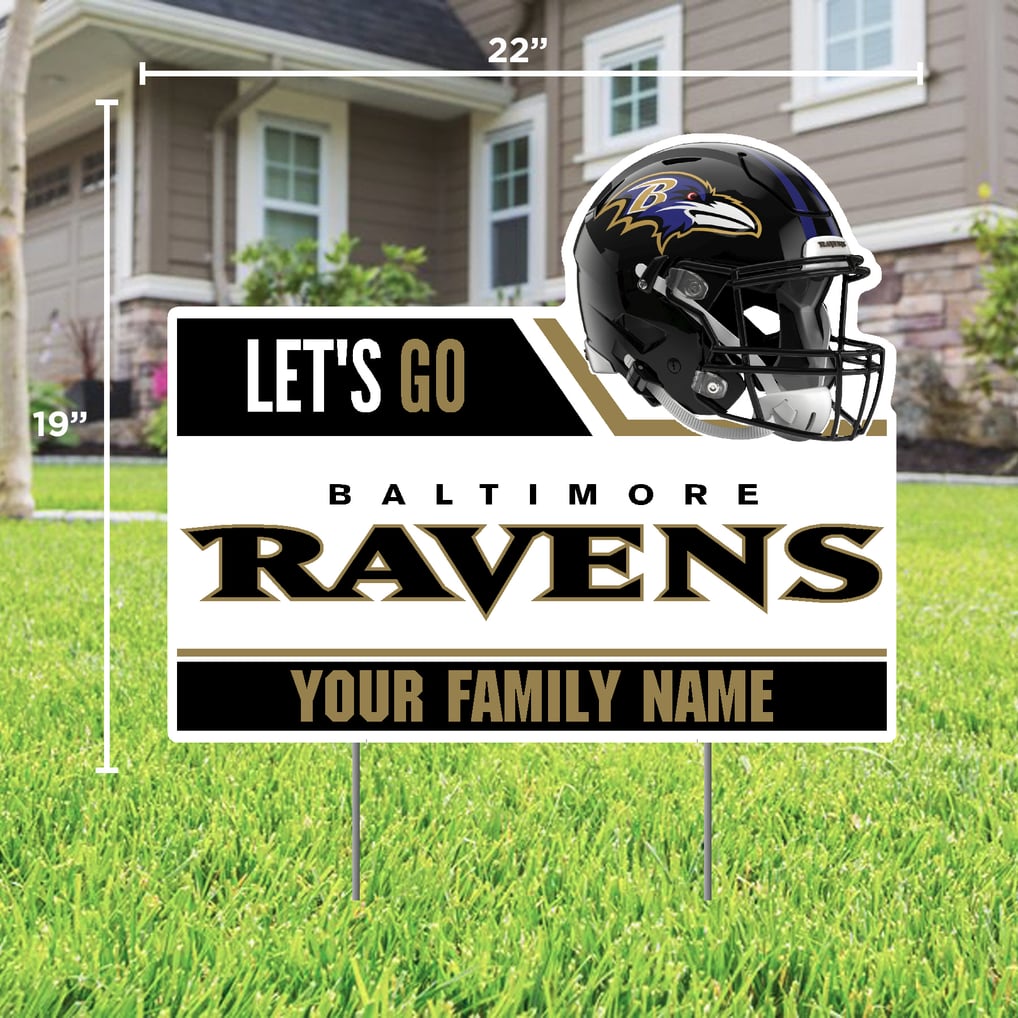 Baltimore Ravens Let's Go Personalized Lawn Sign