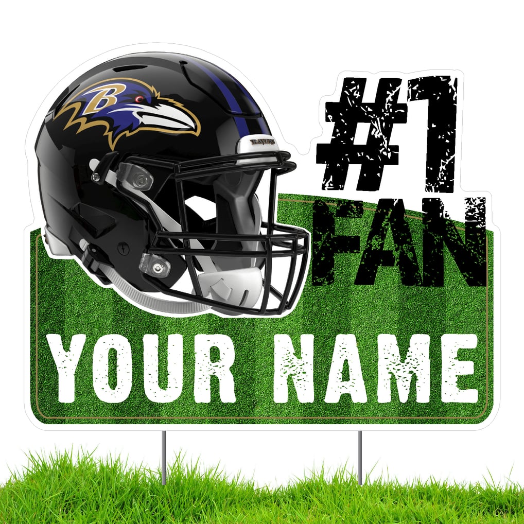 Baltimore Ravens #1 Fan Personalized Lawn Sign