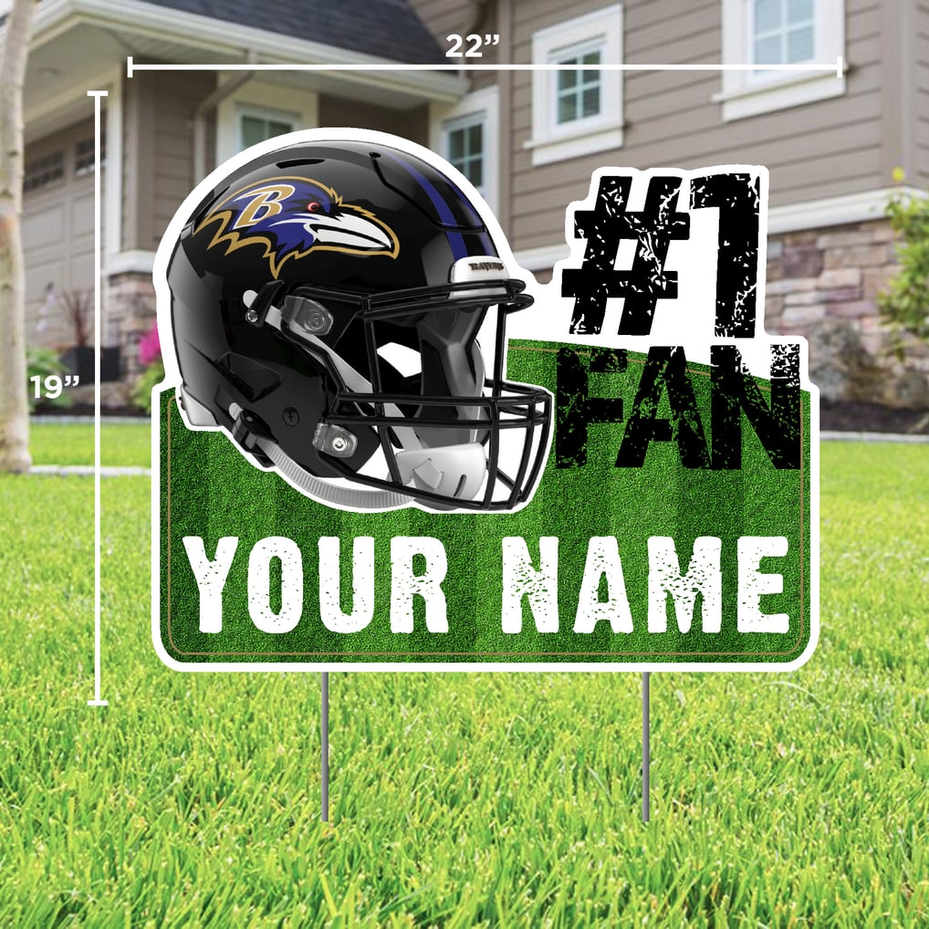 Baltimore Ravens #1 Fan Personalized Lawn Sign