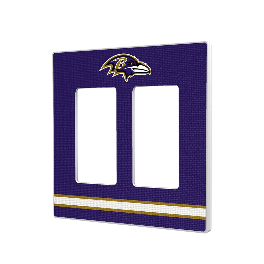 Baltimore Ravens Stripe Double Rocker Light Switch Plate