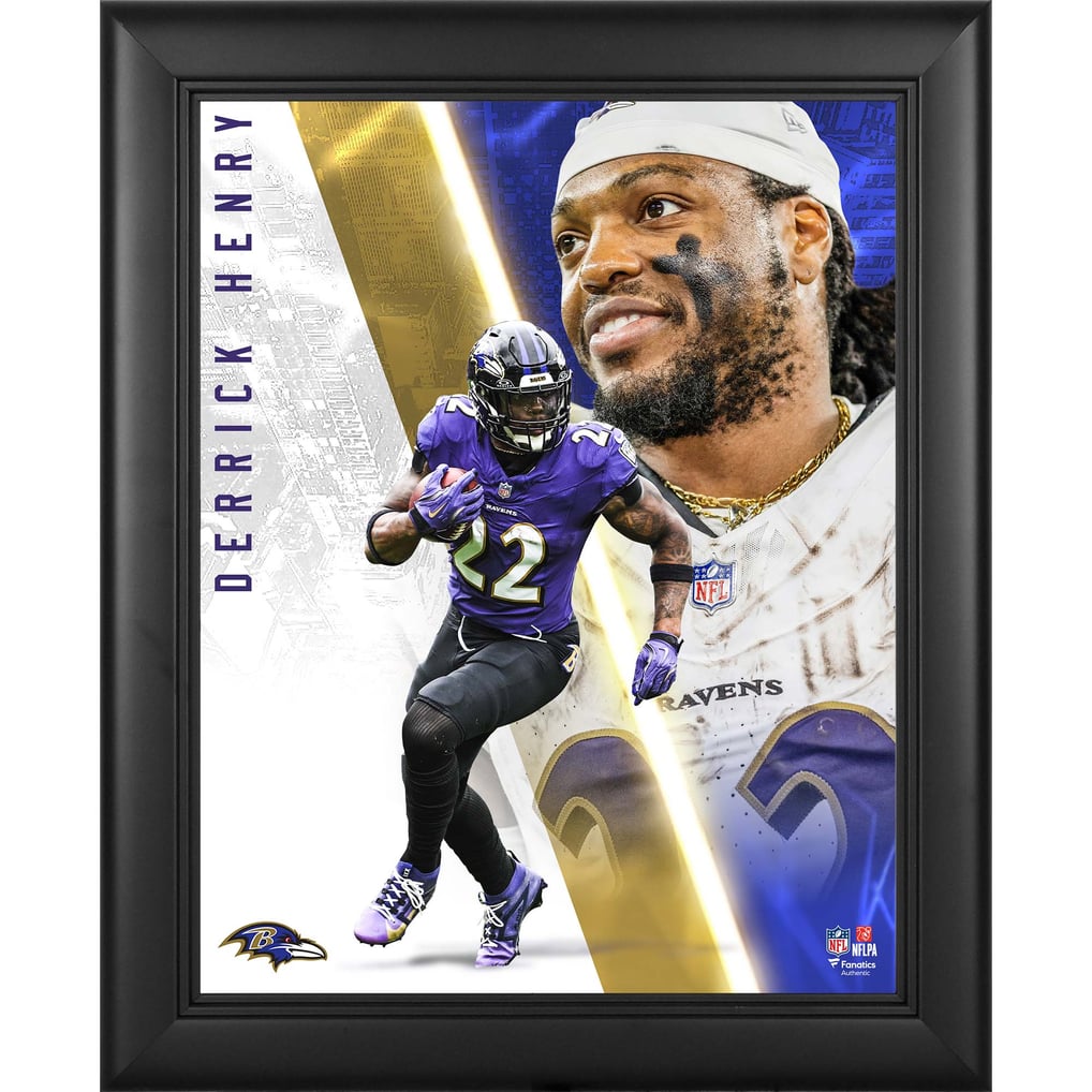 Derrick Henry Baltimore Ravens Fanatics Authentic Framed 13" x 16" Radiance Collage