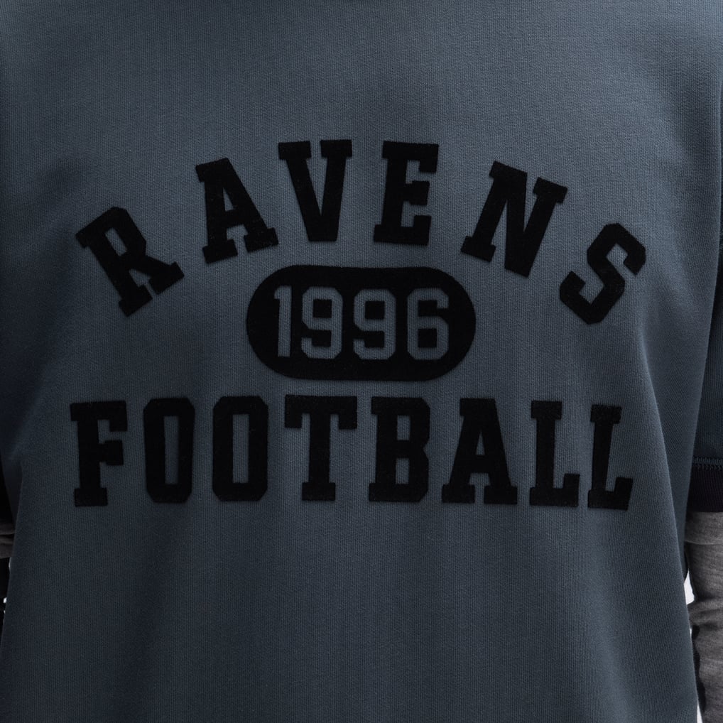 Baltimore Ravens Fanatics IconicFleece Short Sleeve Sweatshirt - Charcoal