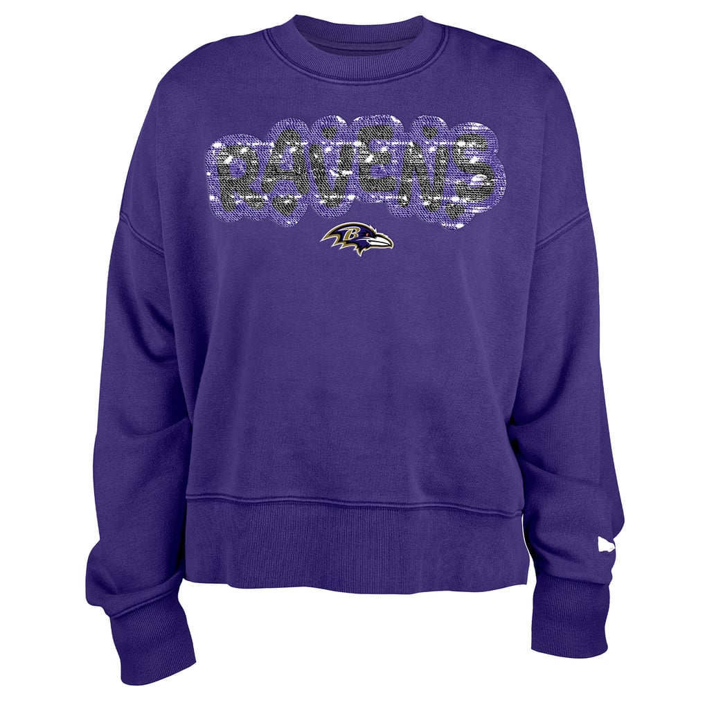 Baltimore Ravens New Era Girl's Flip Sequin Sweatshirt - Purple