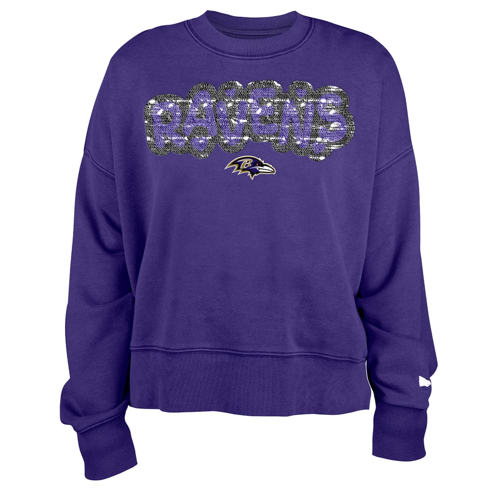 Baltimore Ravens New Era Girl's Flip Sequin Sweatshirt - Purple