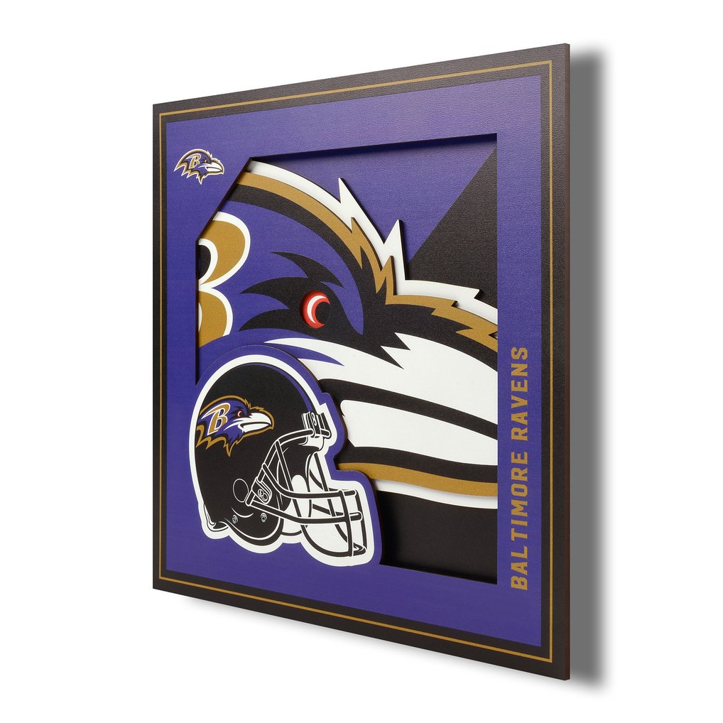 Baltimore Ravens IDNA 12'' x 12'' 3D Logo Wall Art