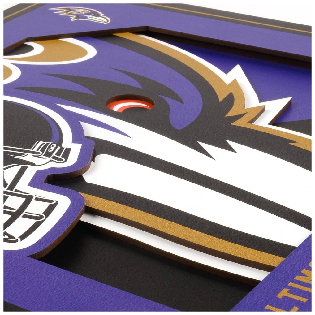 Baltimore Ravens IDNA 12'' x 12'' 3D Logo Wall Art