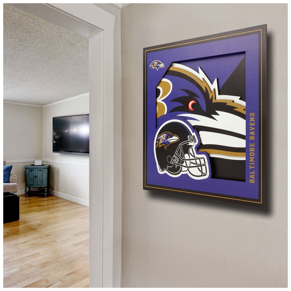 Baltimore Ravens IDNA 12'' x 12'' 3D Logo Wall Art