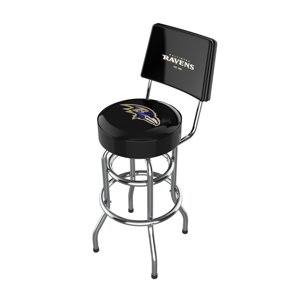 Baltimore Ravens Imperial Chrome Bar Stool - Black