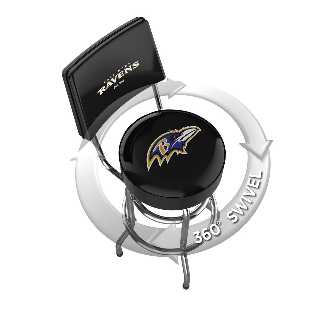 Baltimore Ravens Imperial Chrome Bar Stool - Black