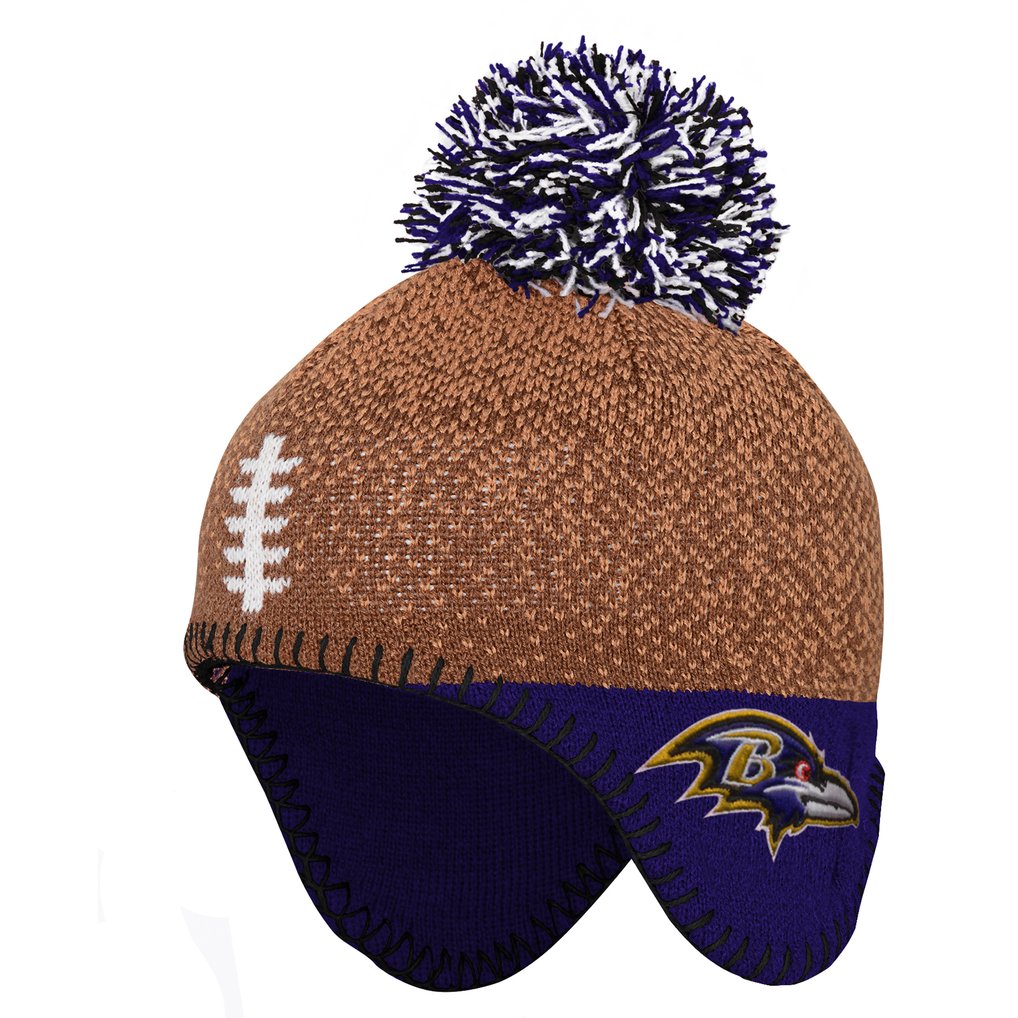 Baltimore Ravens Outerstuff Infant Football Head Knit Hat - Brown