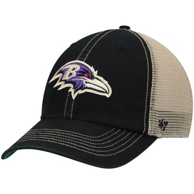 Baltimore Ravens '47 Trawler Trucker Clean Up Snapback Hat - Black/Natural