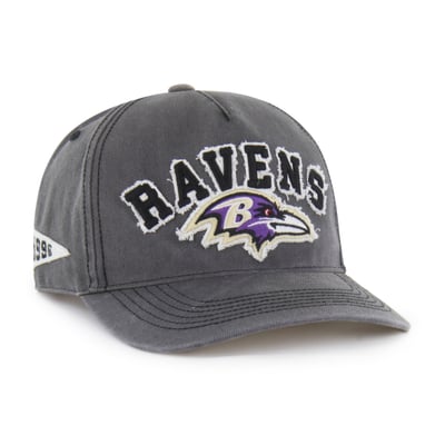 Baltimore Ravens '47  Calderwood Well Worn Hitch Adjustable Hat - Charcoal
