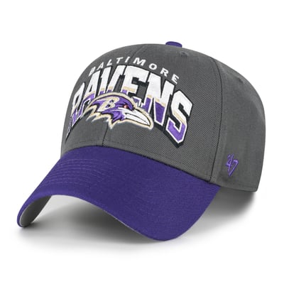 Baltimore Ravens '47 Split Block MVP Adjustable Hat - Charcoal