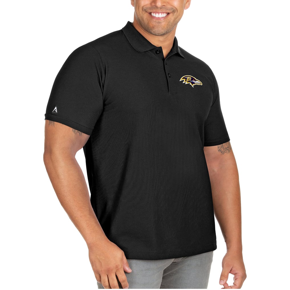 Baltimore Ravens Antigua Big & Tall Legacy Pique Polo - Black