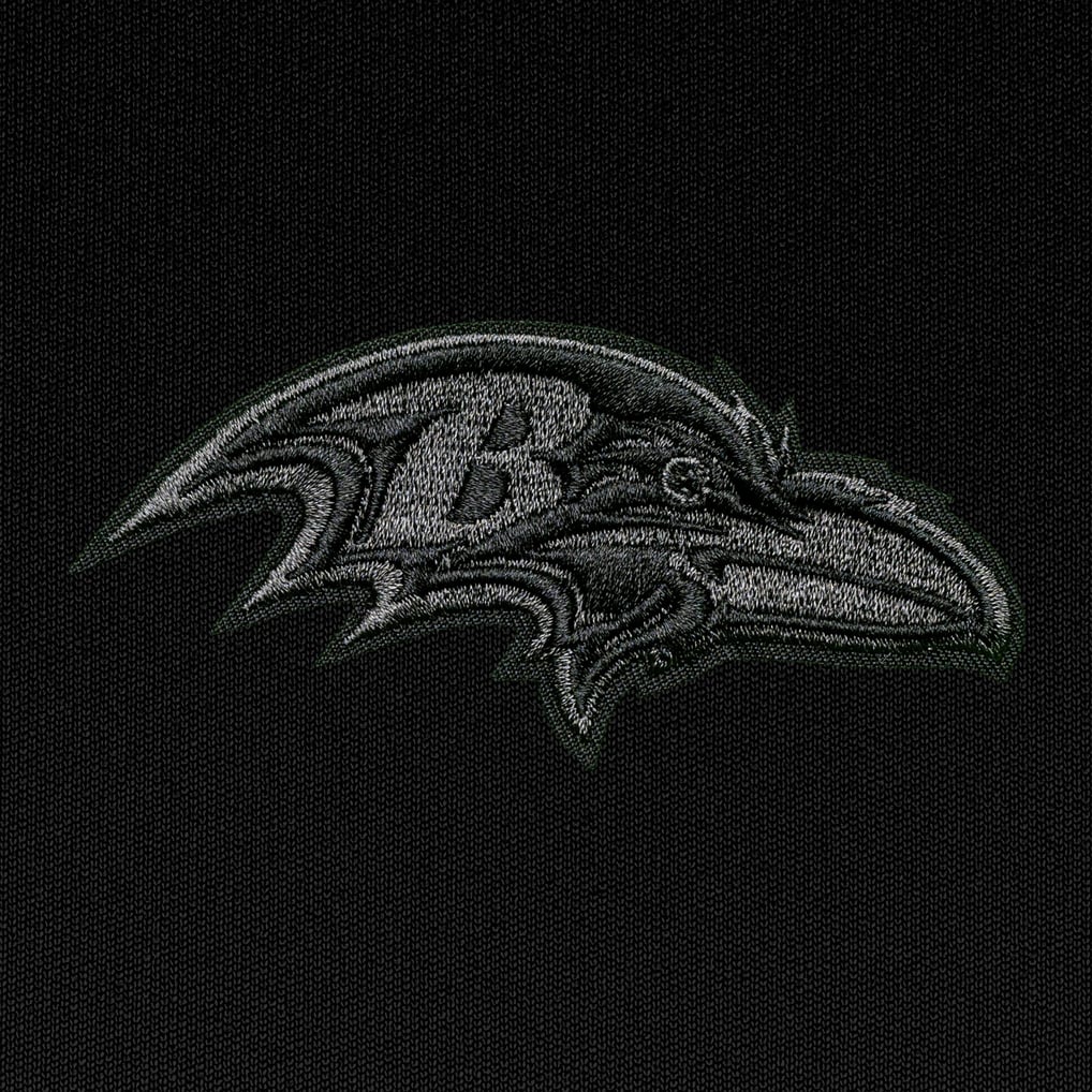 Baltimore Ravens Antigua Tonal Logo Tribute Quarter-Zip Pullover Top - Black