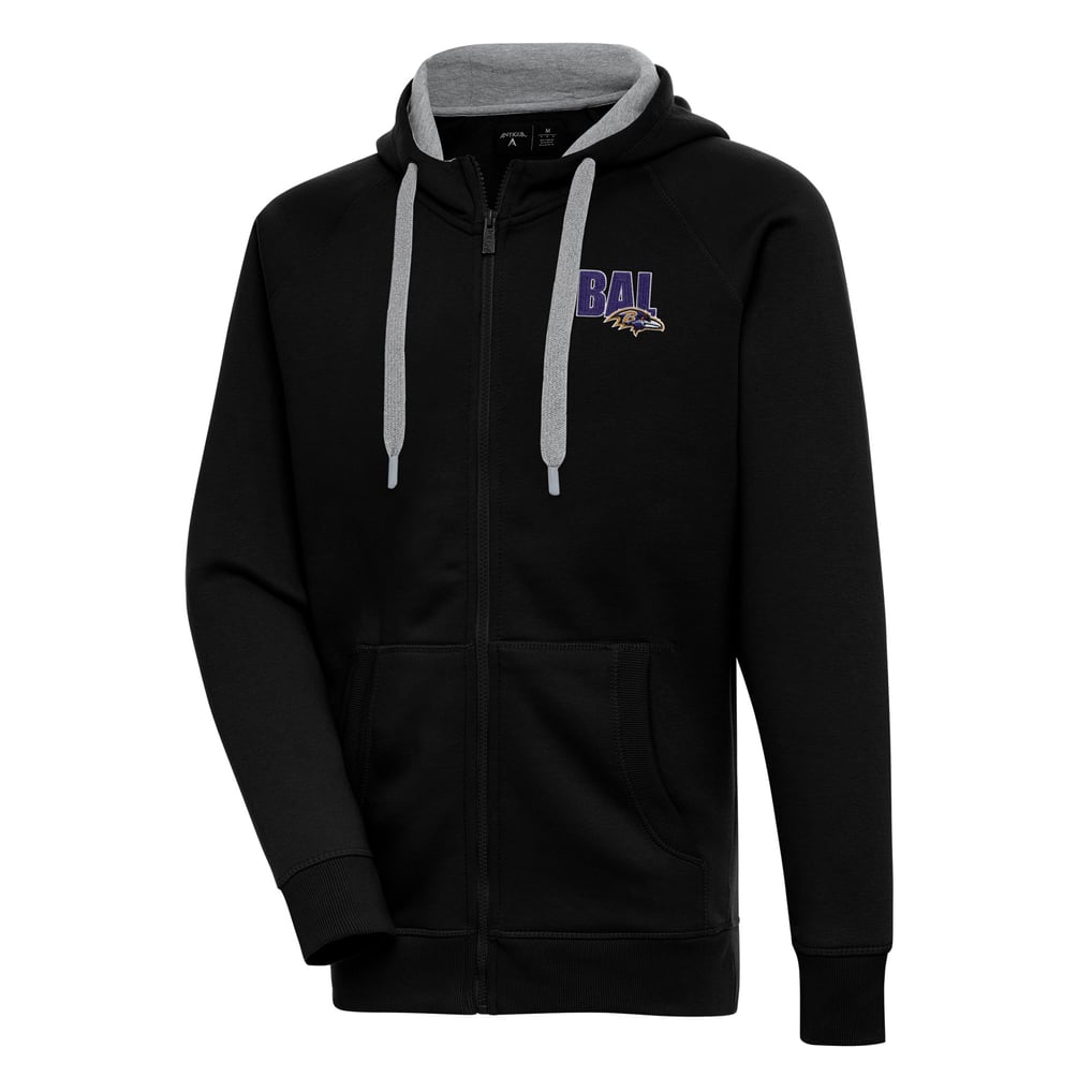  Baltimore Ravens Antigua Victory Full-Zip Hoodie - Black