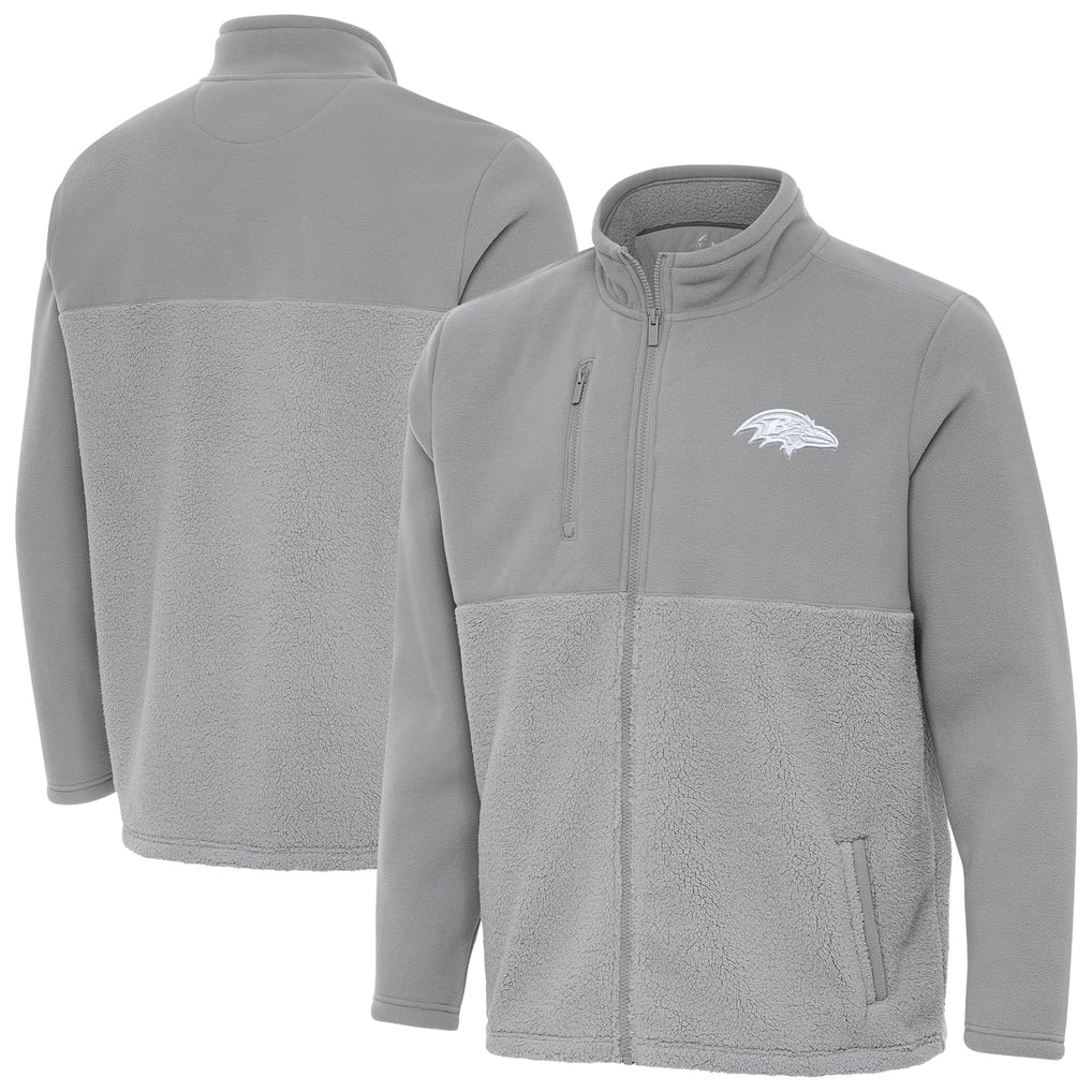 Baltimore Ravens Antigua Daily Fused Full-Zip Jacket - Gray