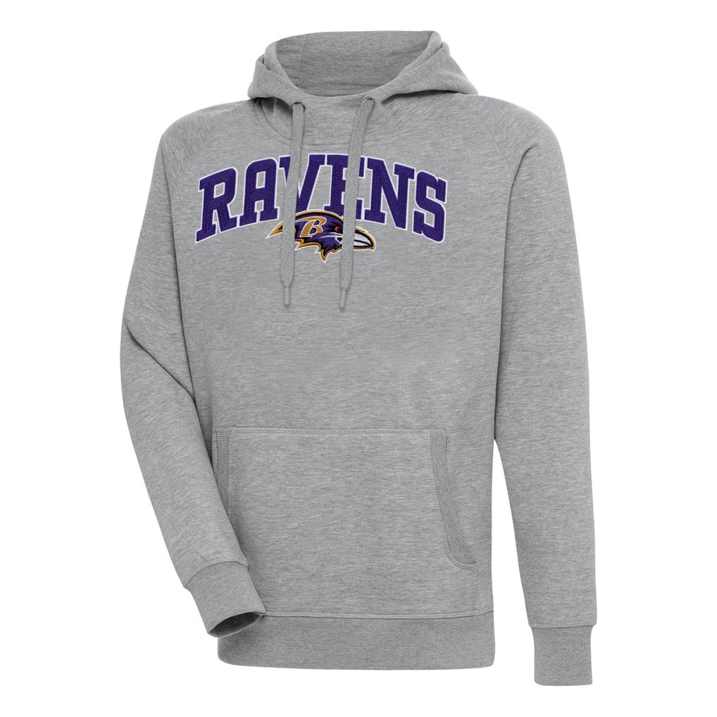  Baltimore Ravens Antigua Victory Pullover Hoodie - Heather Gray