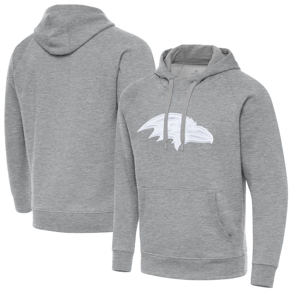 Baltimore Ravens Antigua Victory Pullover Hoodie - Heather Gray