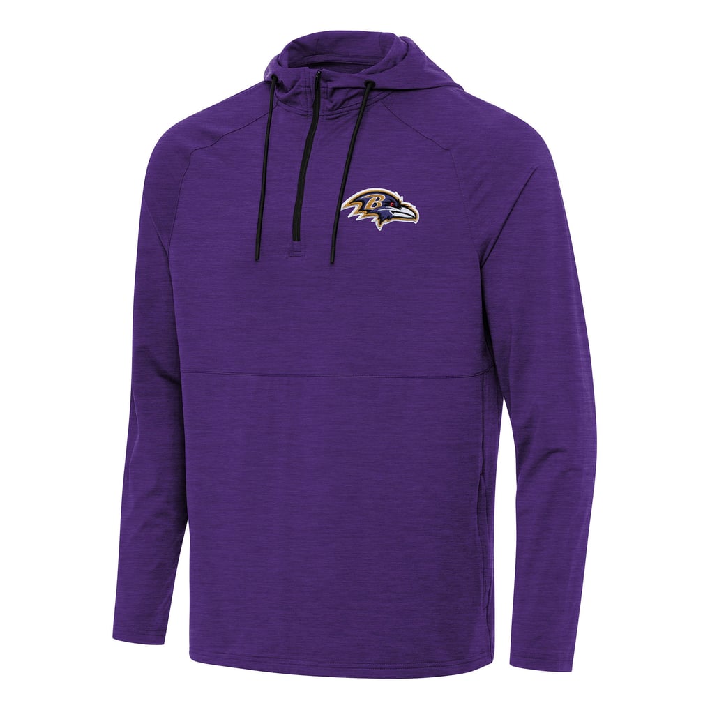  Baltimore Ravens Antigua Spikes Quarter-Zip Pullover Hoodie - Heather Purple