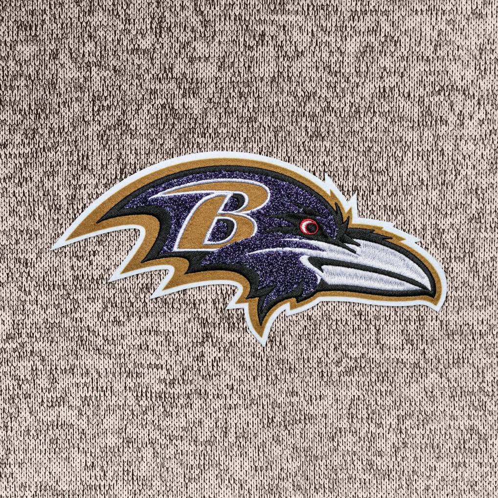 Baltimore Ravens Antigua Absolute Chenille Pullover Hoodie - Oatmeal