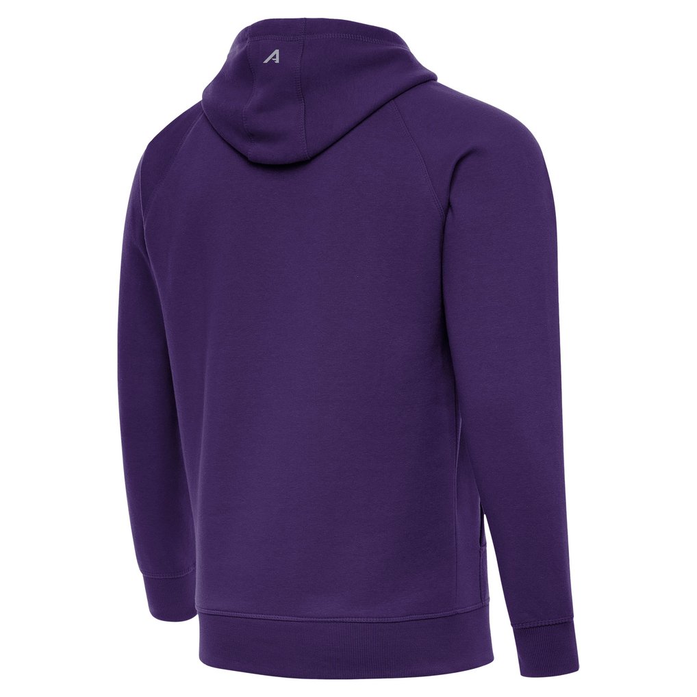 Baltimore Ravens Antigua Brushed Carbon Victory Pullover Hoodie - Purple
