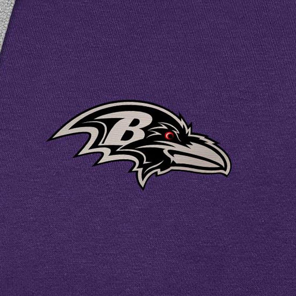 Baltimore Ravens Antigua Brushed Carbon Victory Pullover Hoodie - Purple
