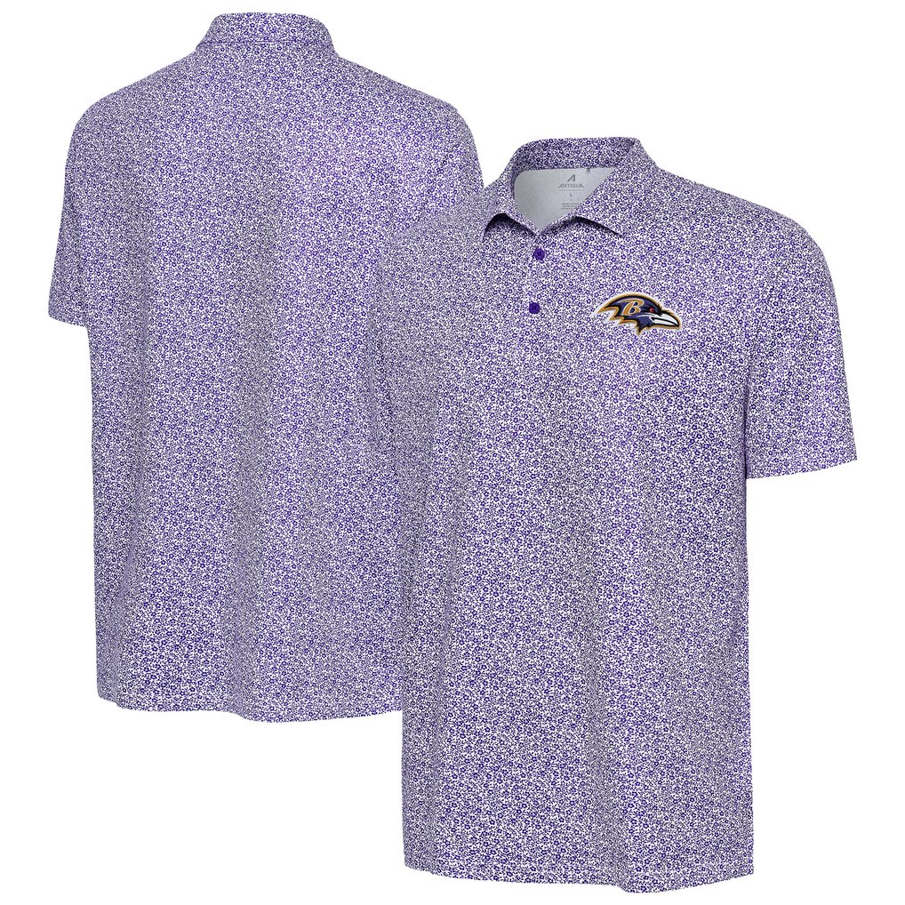 Baltimore Ravens Antigua Field Ditsy Polo - Purple