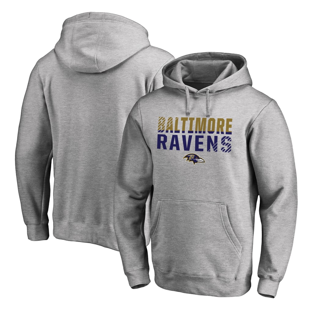 Baltimore Ravens Iconic Collection Fade Out Pullover Hoodie - Ash