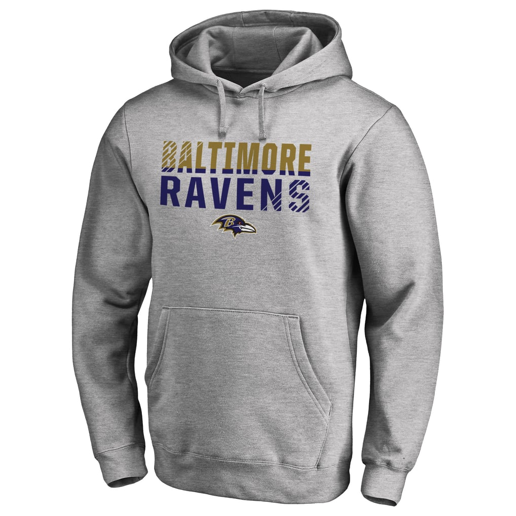Baltimore Ravens Iconic Collection Fade Out Pullover Hoodie - Ash