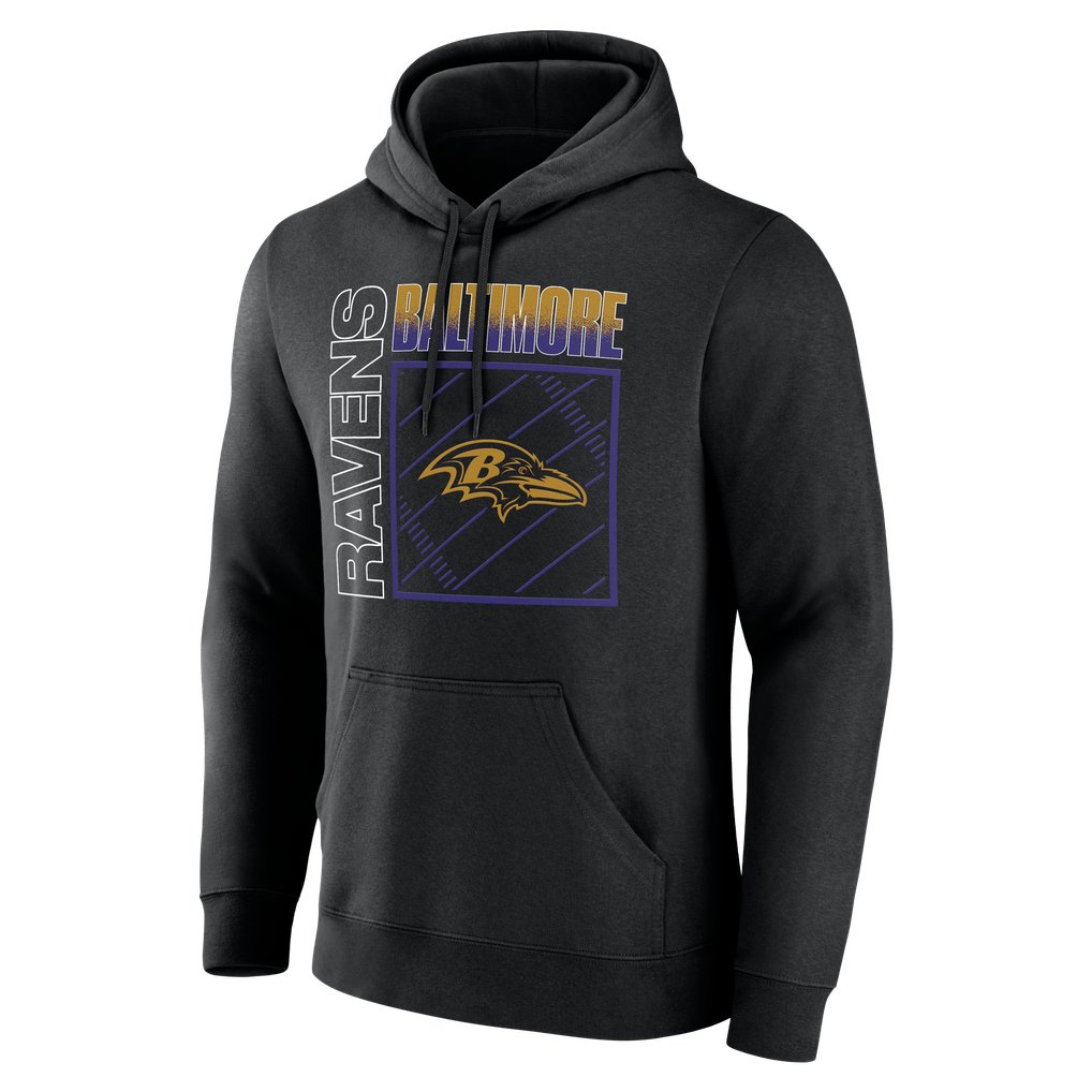 Baltimore Ravens Big & Tall Home Field Pop Personalized Name & Number Hoodie - Black