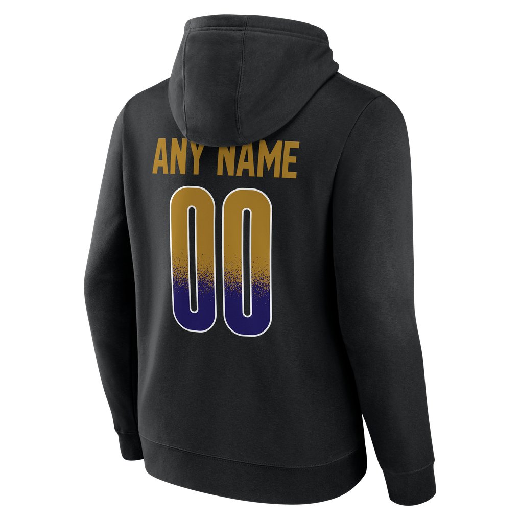 Baltimore Ravens Big & Tall Home Field Pop Personalized Name & Number Hoodie - Black
