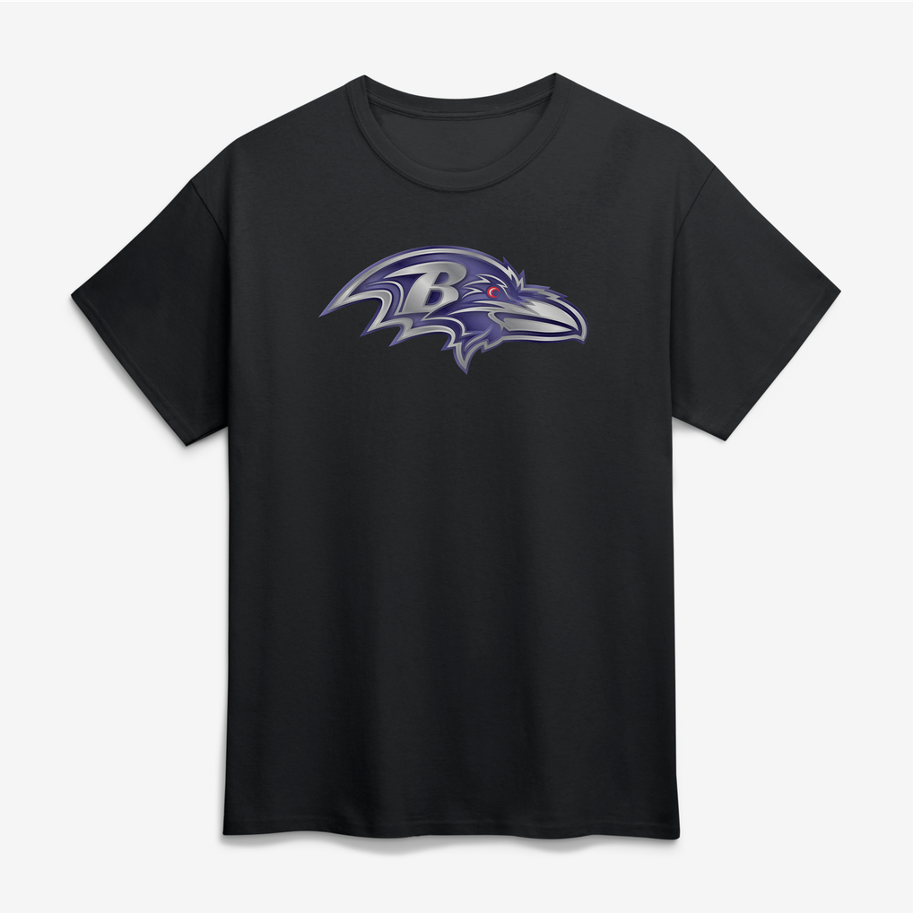 Baltimore Ravens Big & Tall Metallic Mascot T-Shirt - Black