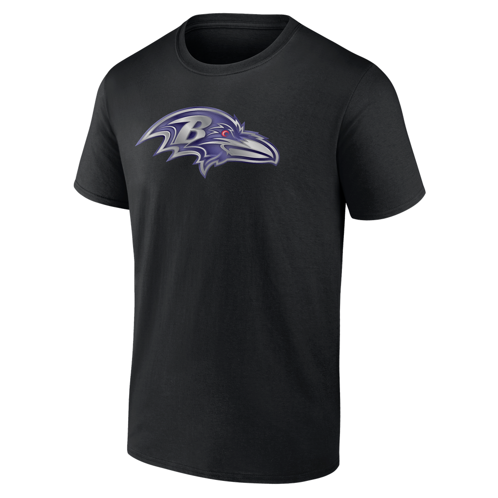 Baltimore Ravens Big & Tall Metallic Mascot T-Shirt - Black