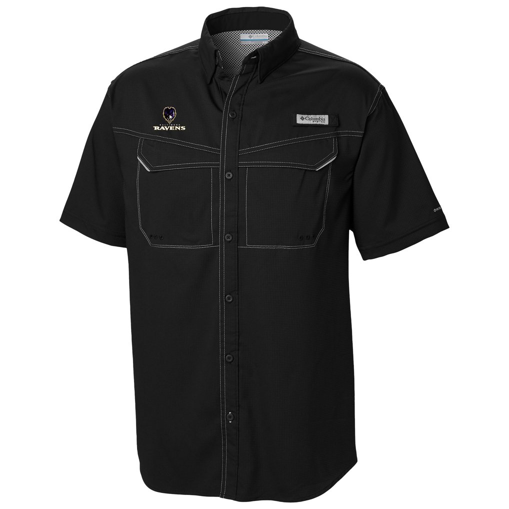 Baltimore Ravens Columbia Low Drag Offshore Omni-Wick Button-Up Shirt - Black