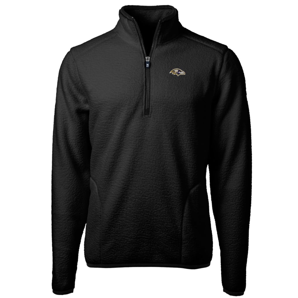 Baltimore Ravens Cutter & Buck Cascade Eco Sherpa Fleece Quarter-Zip Pullover Jacket - Black
