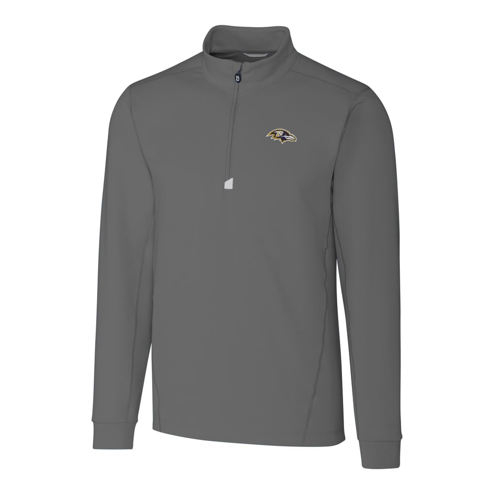 Baltimore Ravens Cutter & Buck Big & Tall Traverse Eco Tri-Blend DryTec Quarter-Zip Jacket - Gray