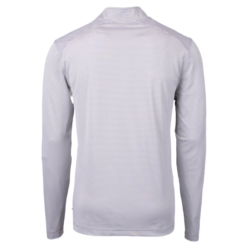 Baltimore Ravens Cutter & Buck Virtue Eco Pique Micro Stripe Quarter-Zip Jacket - Gray