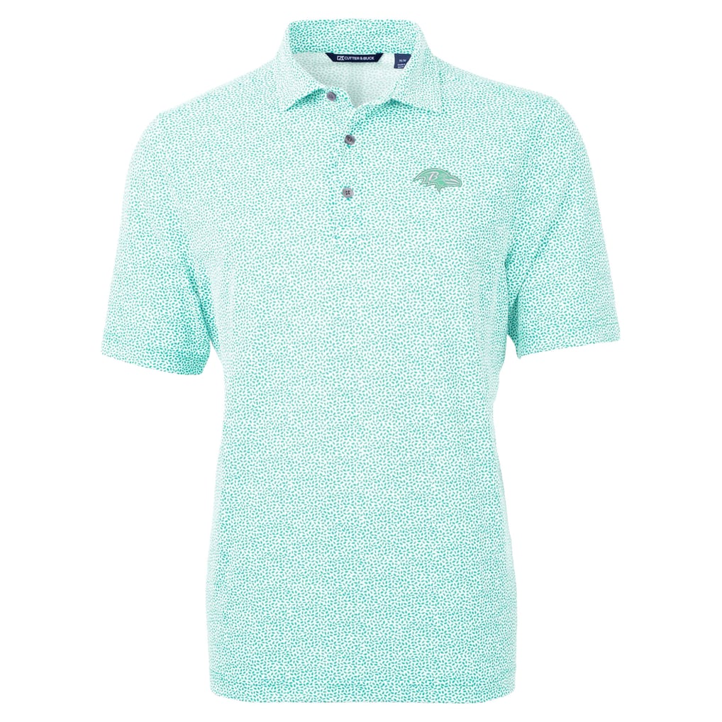 Baltimore Ravens Cutter & Buck Virtue Eco Pique Botanical Print Recycled Polo - Mint