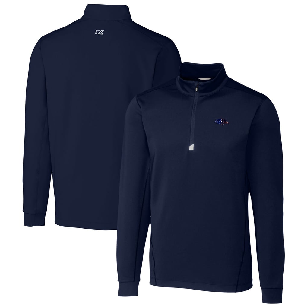 Baltimore Ravens Cutter & Buck Big & Tall Traverse Stretch Quarter-Zip Pullover Top - Navy
