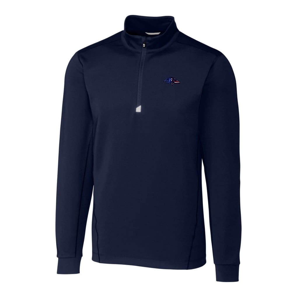 Baltimore Ravens Cutter & Buck Big & Tall Traverse Stretch Quarter-Zip Pullover Top - Navy