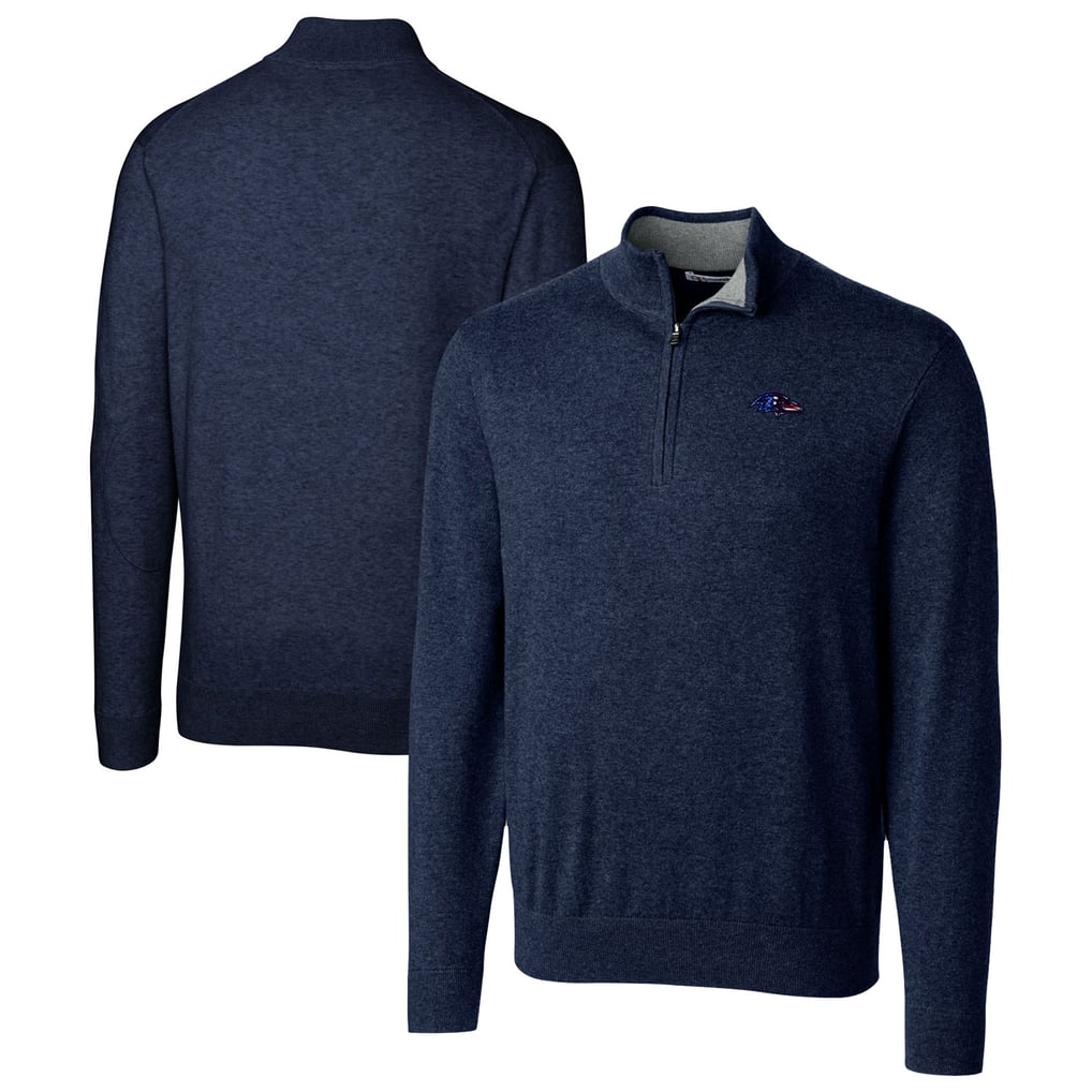 Baltimore Ravens Cutter & Buck Lakemont Quarter-Zip Pullover Sweater - Navy