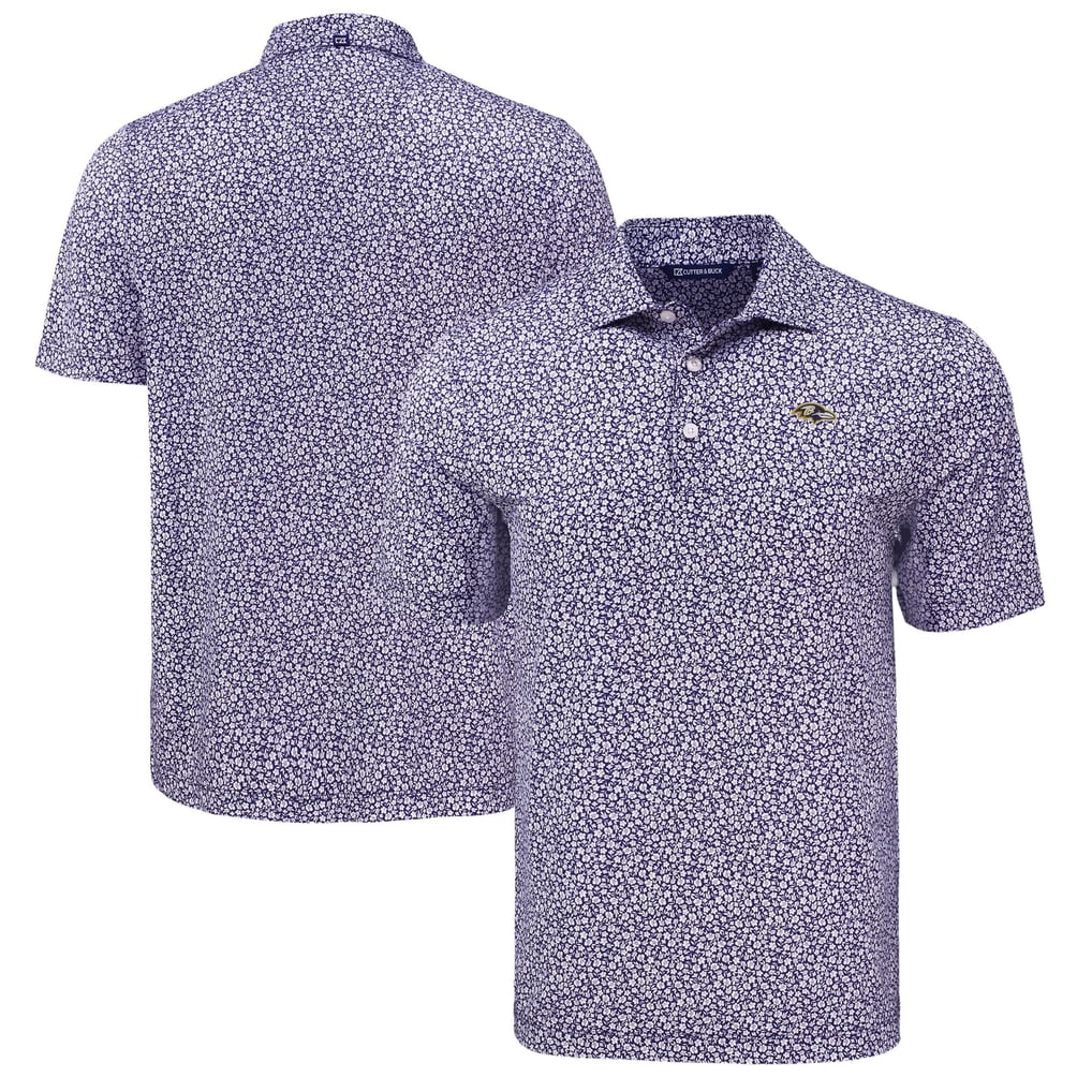 Baltimore Ravens Cutter & Buck Pike Eco Flora Print Polo - Purple
