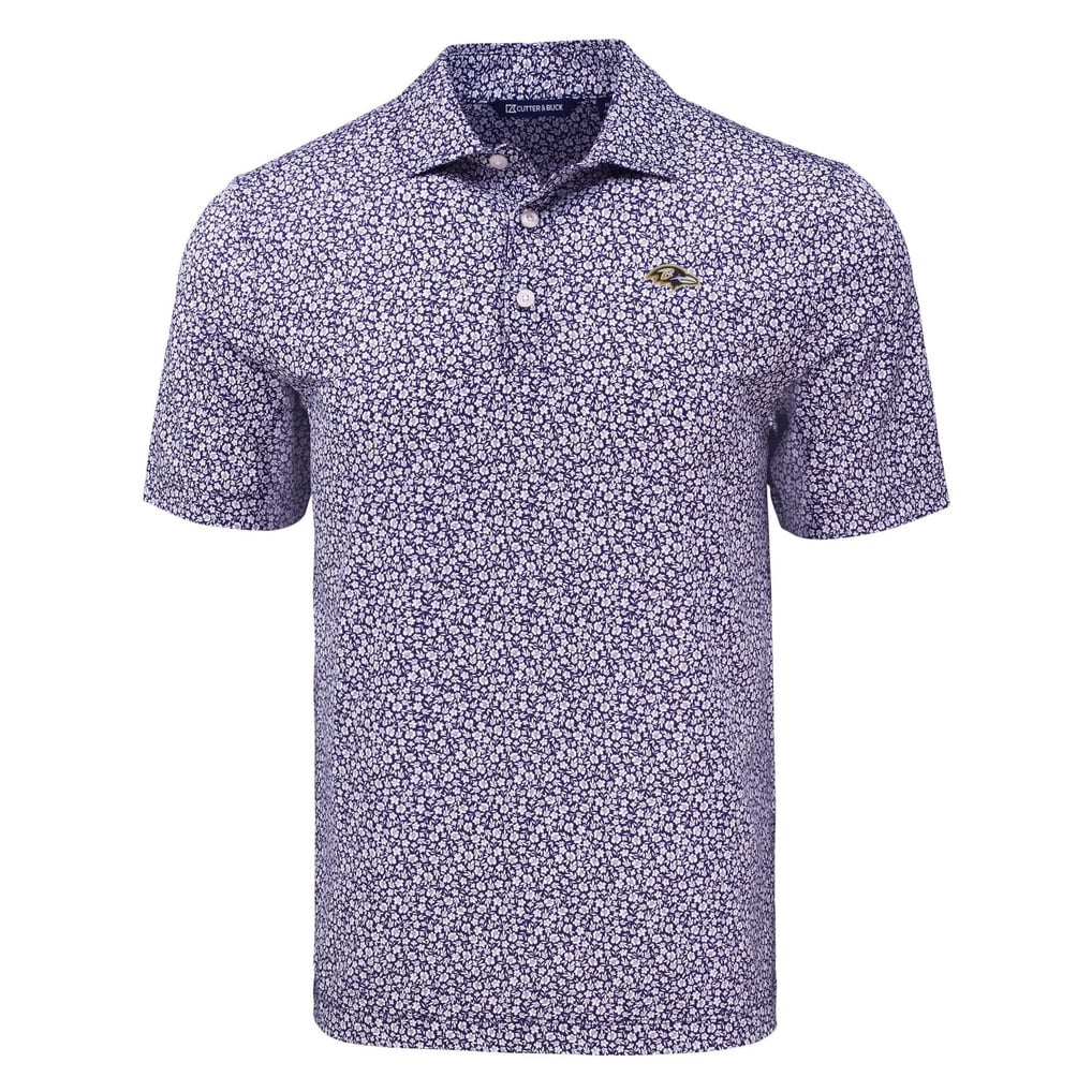 Baltimore Ravens Cutter & Buck Pike Eco Flora Print Polo - Purple