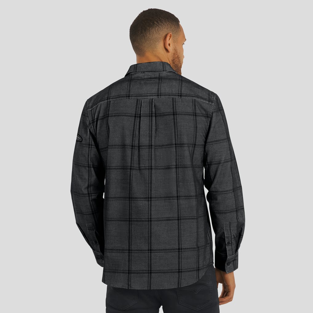 Baltimore Ravens Darius Rucker Collection by Fanatics Micro Corduroy Plaid Button Up Shirt - Black