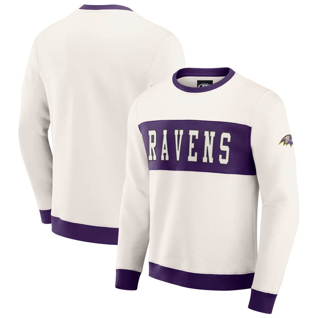  Baltimore Ravens Darius Rucker Collection by Fanatics Colorblock Pullover Sweatshirt - Cream