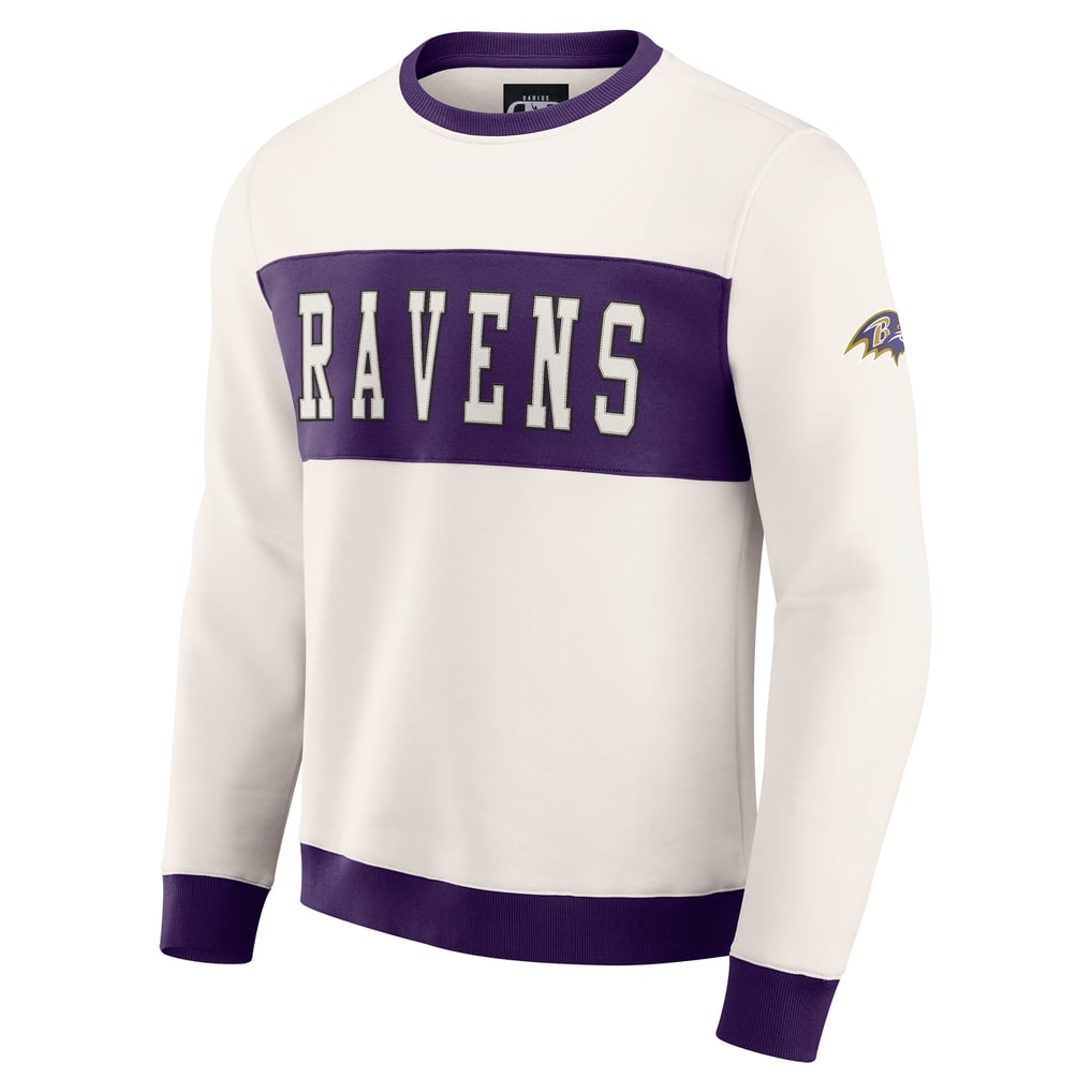  Baltimore Ravens Darius Rucker Collection by Fanatics Colorblock Pullover Sweatshirt - Cream