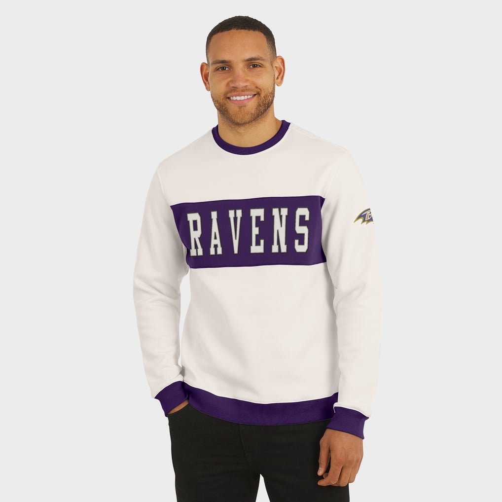  Baltimore Ravens Darius Rucker Collection by Fanatics Colorblock Pullover Sweatshirt - Cream